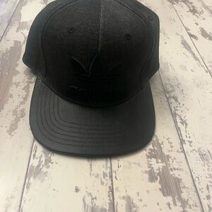 Adidas Black Snapback Hat Structured 6-Panel Design